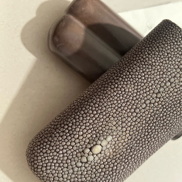 IL Bussetto stingray/lambskin Leather CIGAR CASE FOR 2 (Rare) - Picture 2 of 10